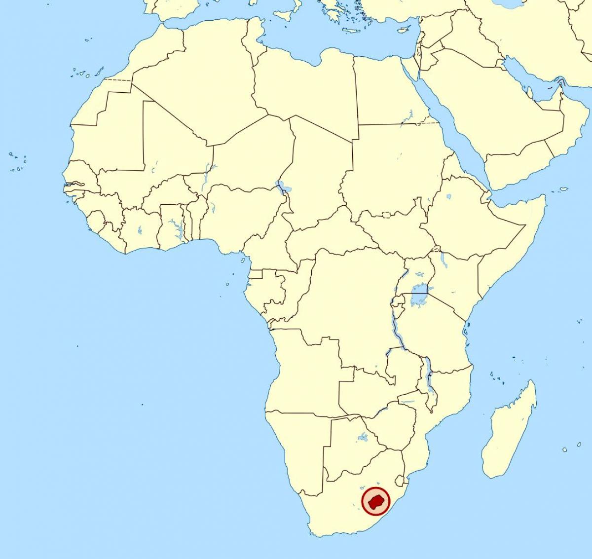 লেসোথো, আফ্রিকা মানচিত্র